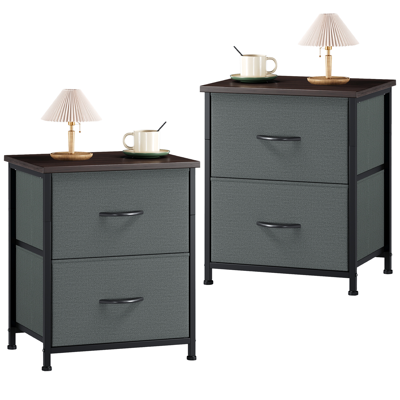 Somdot 2-Drawer Bedside Table Set of 2